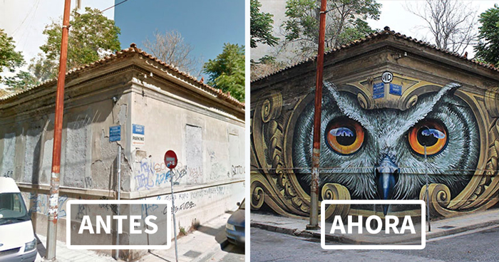 15 Fotos increíbles con el antes y después de transformaciones con arte urbano que te alucinarán