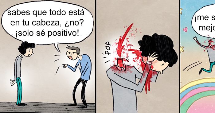 Explico cómo siento la ansiedad y depresión a través de estos cómics