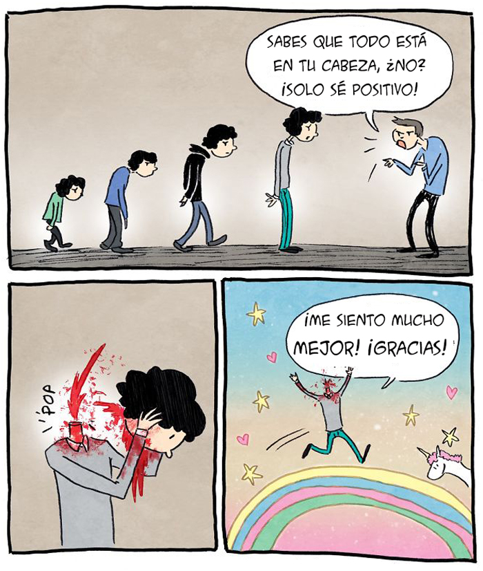 Explico cómo siento la ansiedad y depresión a través de estos cómics