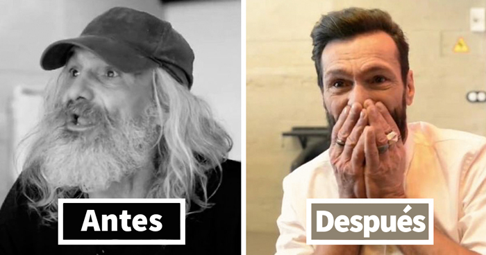 Este indigente rompió a llorar tras verse increíblemente transformado en un hipster