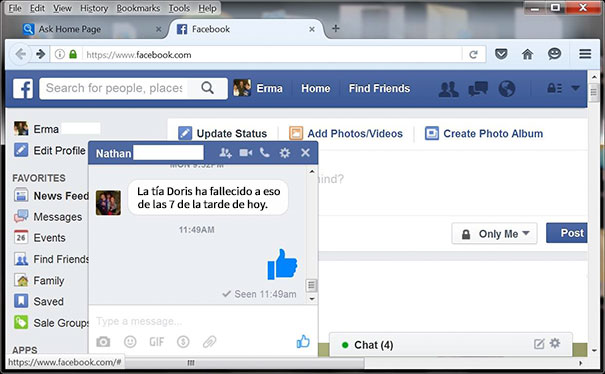 No Sé Si No Entiende Facebook O Le Caía Mal La Tía Doris