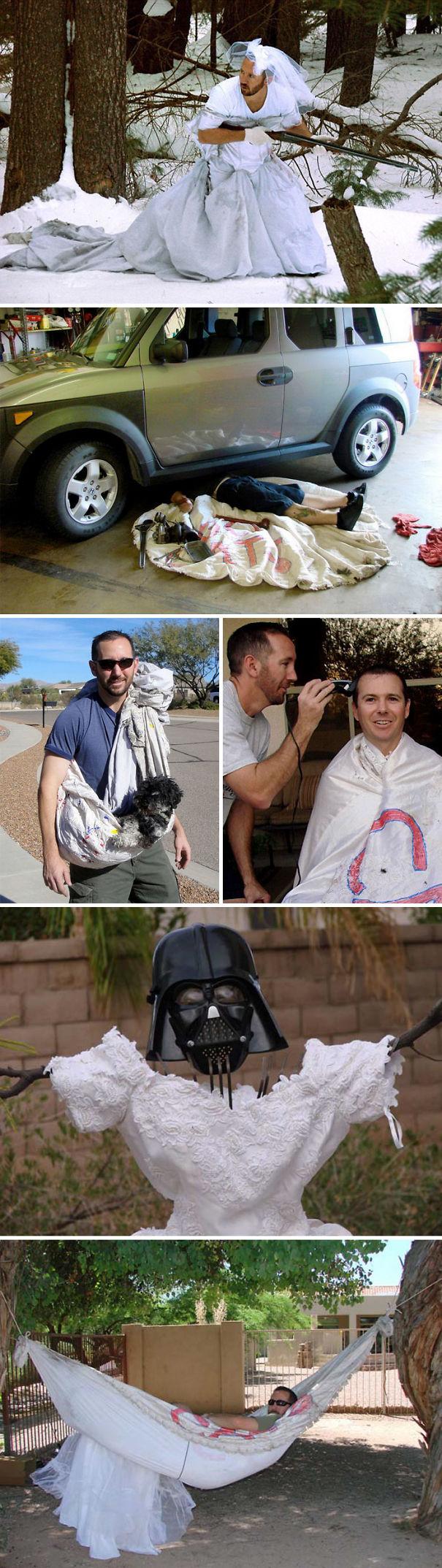 Este Hombre Encontró Más De 100 Maneras De Usar El Vestido De Boda De Su Exmujer