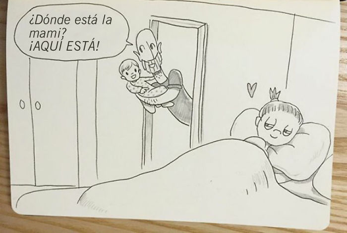 Cada mañana así despertamos a mami