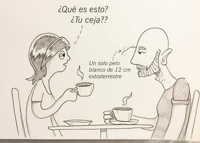 Kellie y yo estuvimos en una cafetería cuando notó que yo tenía un solo pelo largo y blanco en una ceja