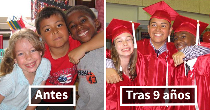 10+ Fotos increíbles de antes y ahora mostrando amistades duraderas
