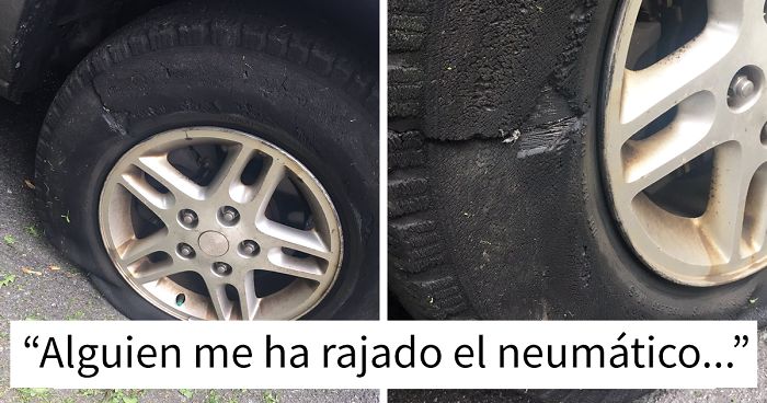 Esta mujer publicó fotos de su «neumático rajado» en Twitter, pero rápidamente demostraron que mentía