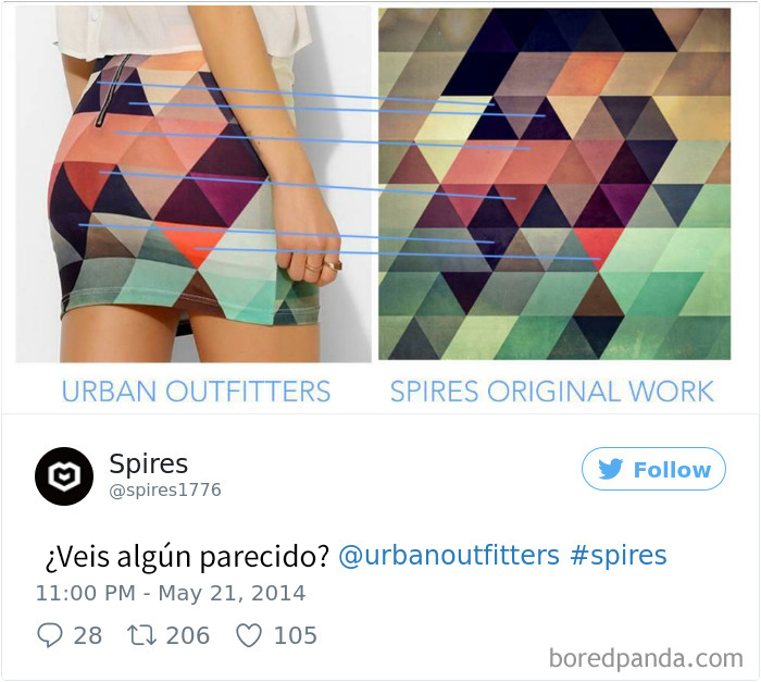 Urban Outfitters Robando Un Diseño De Spires Para Una Falda