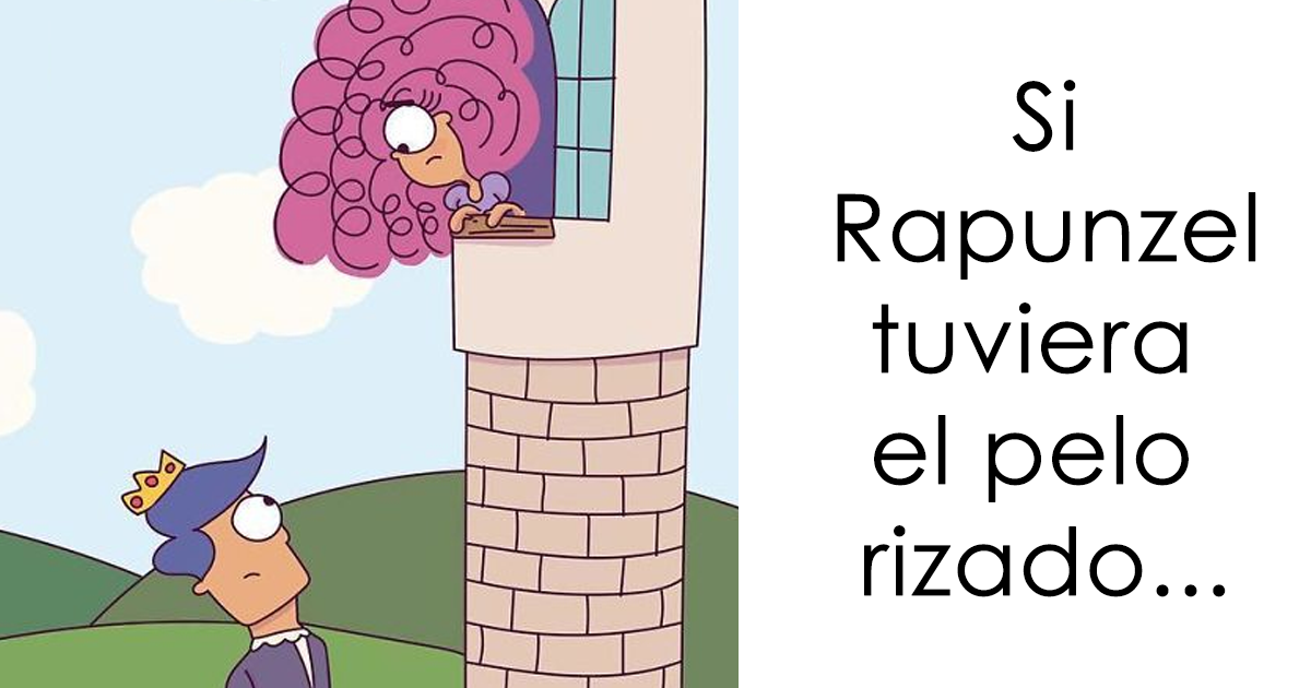 Esta ilustradora muestra lo que pasaría si las princesas Disney tuvieran el pelo rizado, con divertidas consecuencias