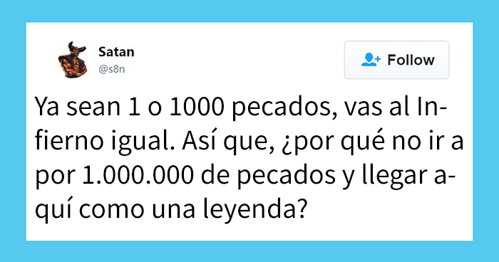 Resulta que Satán tiene una cuenta en Twitter, y es infernalmente divertida