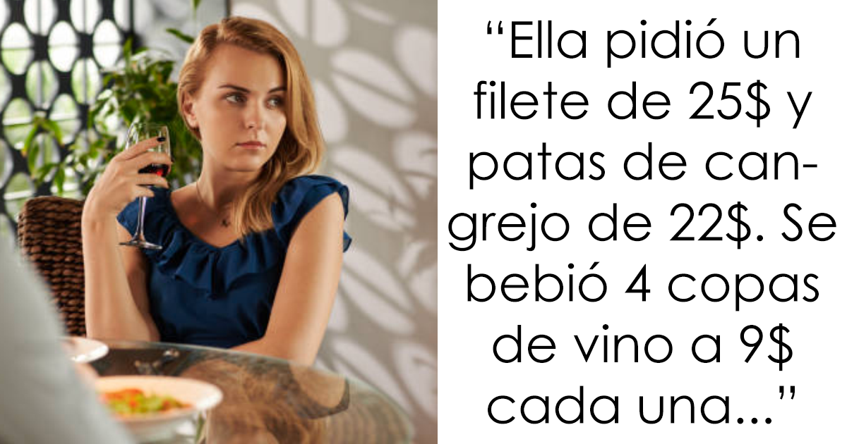 Esta mujer intentó comer gratis a costa de su cita, pero no sabía lo que se le venía encima