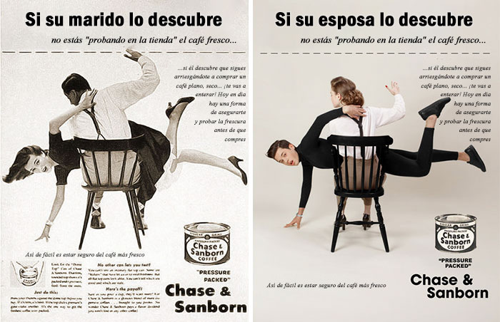 Un fotógrafo da la vuelta a los roles de género en anuncios sexistas vintage, y a algunos hombres no les gustará el resultado