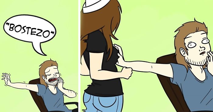 Ilustro el lado divertido de mi vida diaria con mi novio