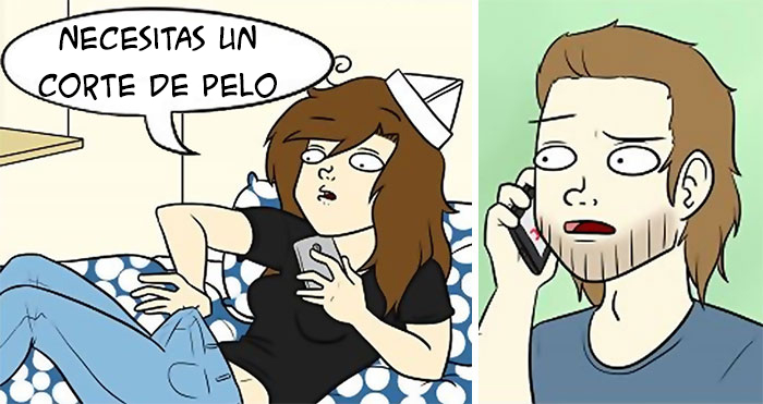 Ilustro el lado divertido de mi vida diaria con mi novio