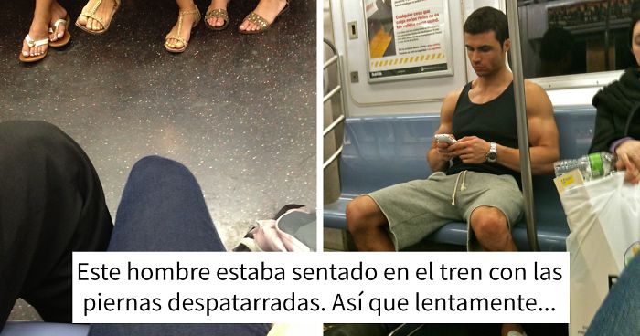 Esta mujer estaba harta de hombres despatarrados en el metro, así que se vengó, y esto es lo que ellos respondieron