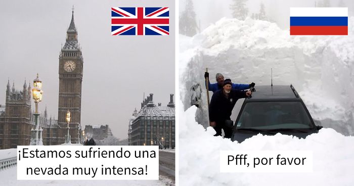 Internet no para de reÃrse del caos absoluto de los británicos causado por un poco de nieve