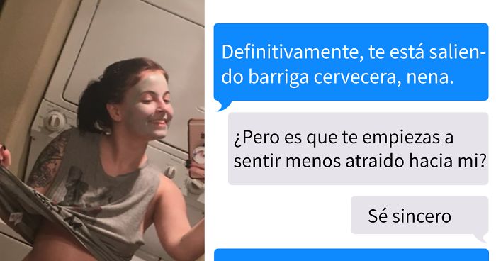 Esta mujer compartió en Twitter los mensajes de su novio avergonzándola por su barriga, y le dejó con ayuda de internet
