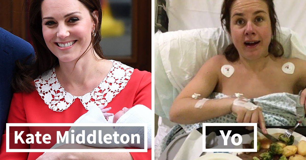 Mujeres comparten sus fotos post-parto para mostrar lo diferente que fue para ellas tras ver a Kate Middleton impecable tras dar a luz