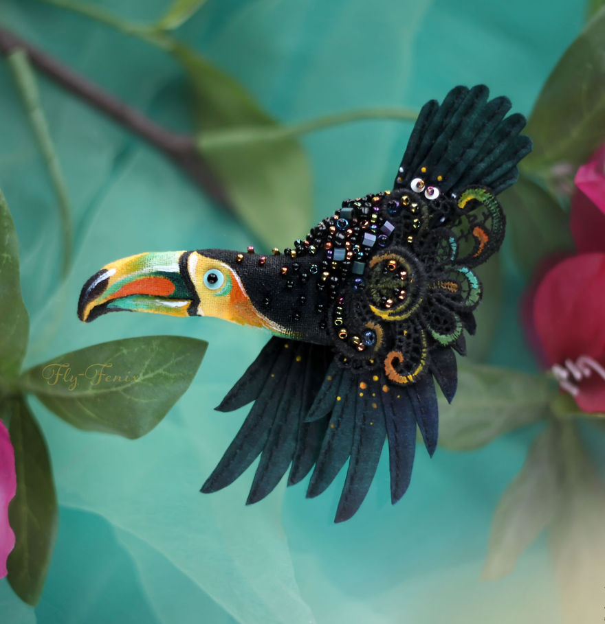 Pájaros Del Paraíso Hechos A Mano Por Artesana Rusa Julia Gorina