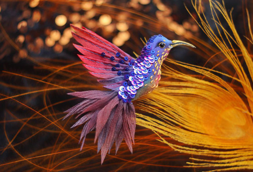 Pájaros Del Paraíso Hechos A Mano Por Artesana Rusa Julia Gorina