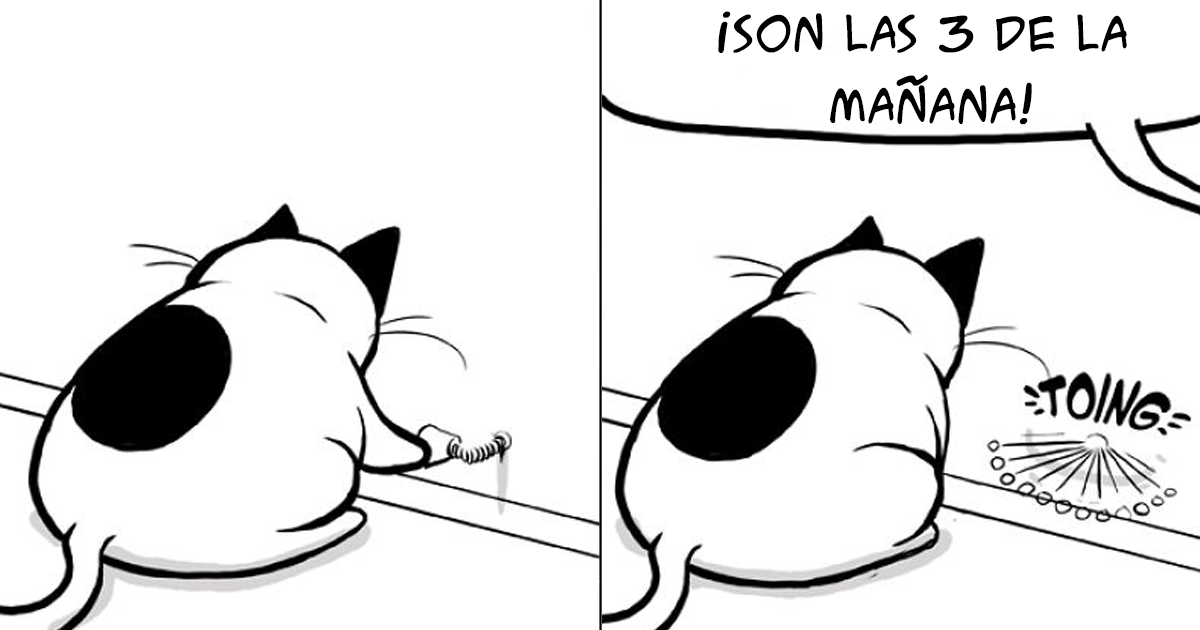 Mi esposa insistió en que subiera estos cómics a internet: van sobre un gato que adoptamos hace unos meses