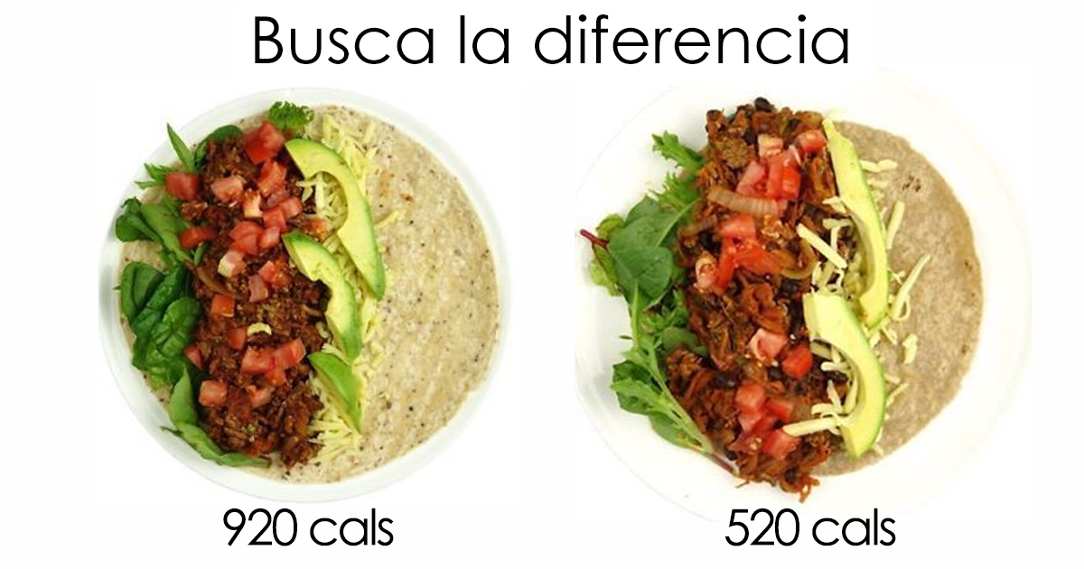 Esta dietista muestra 2 platos con la misma comida pero distintas calorías con cambios mínimos