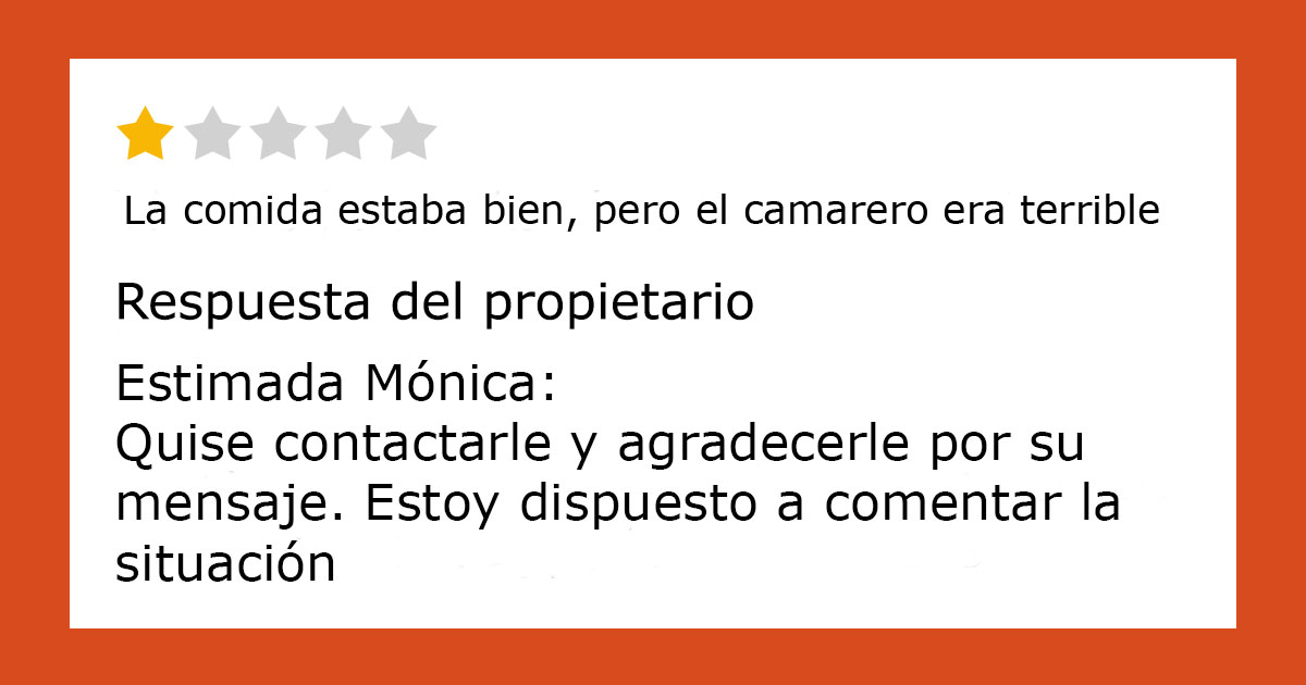 El Cliente Deja Una Evaluación De Una Estrella Para El Restaurante, Desafortunadamente, El Propietario Lo Recuerda Muy Bien