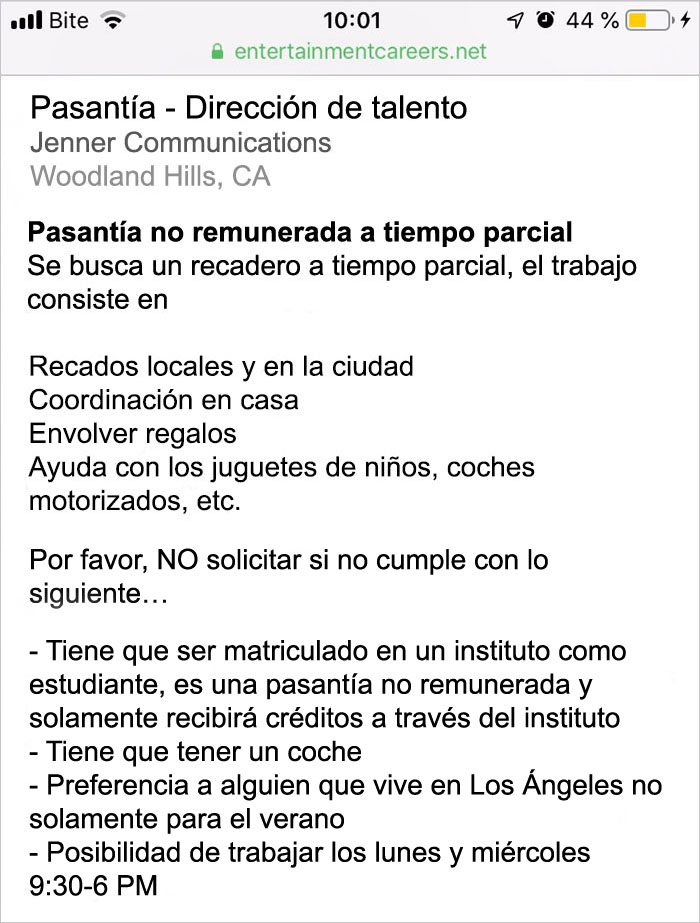 kardashians internship