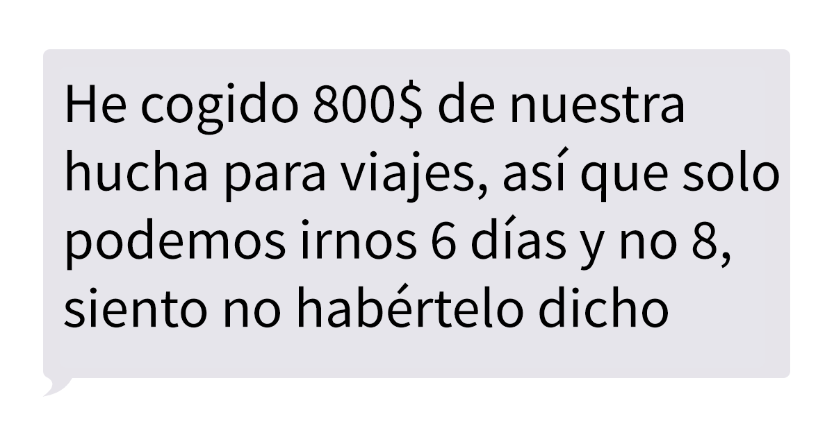 Este marido le explicó a su esposa que se había gastado 800$ de su hucha para vacaciones en un alumno suyo tras ver su ropa