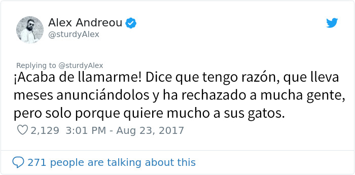 Este hombre fue rechazado como adoptante de un gato por ser gay, así que compartió los mensajes al respecto