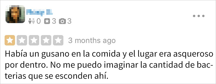 Una clienta deja una reseña negativa en Yelp tras "encontrar" un gusano en la comida, pero es desacreditada por un empleado del restaurante