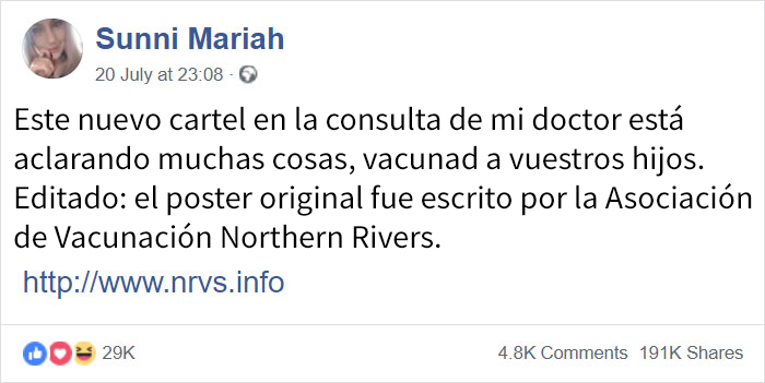 Este mensaje de un médico explica por qué no aceptan a pacientes que no vacunen a sus hijos
