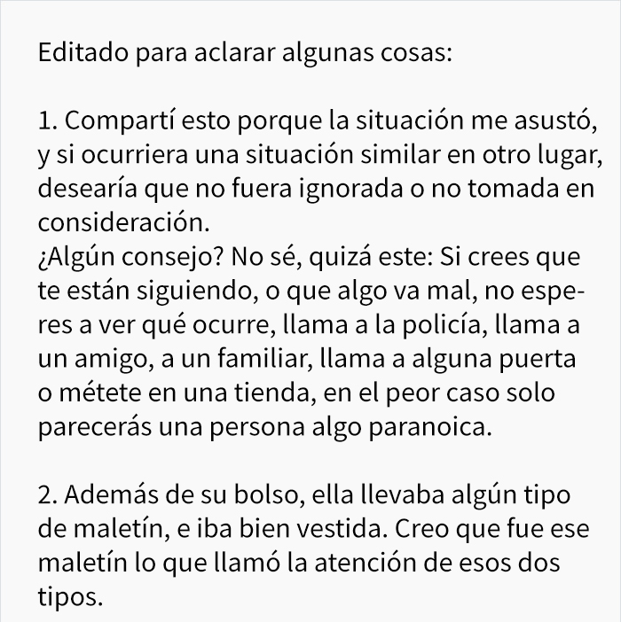 Este hombre siguió a una chica durante 4 bloques y hasta su coche, luego le escribió una carta anónima