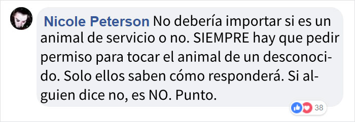Esta madre "con derecho a todo" preguntó si su hijo podía acariciar un perro de servicio, pero no aceptó un "no" por respuesta