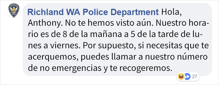 La policía publica un "Se busca" en Facebook, el buscado responde y la conversación es divertidísima