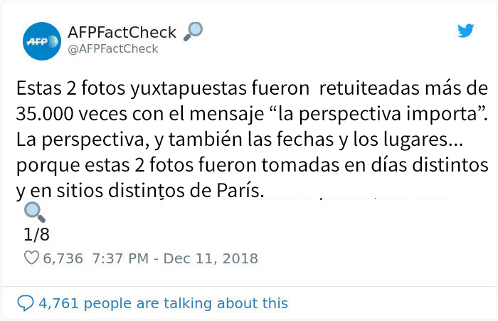 Muestran el "aspecto real" de las fogatas en las protestas de París, pero los hechos hablan por sí mismos
