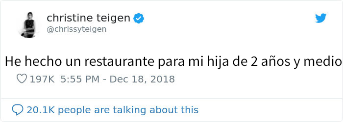 Chrissy Teigen ha creado un menú de verdad para su quisquillosa hija de 2 años