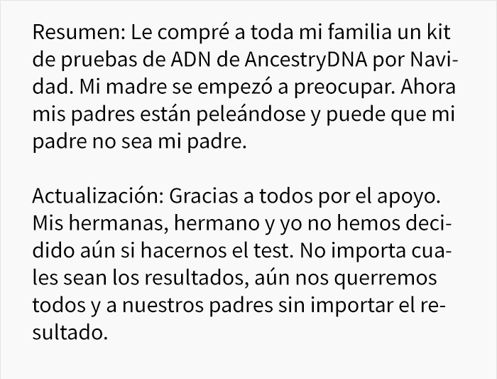 Este hombre compró un test de ADN para toda su familia por Navidad, y puso sus vidas patas arriba