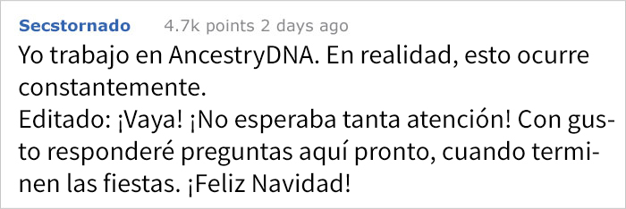 Este hombre compró un test de ADN para toda su familia por Navidad, y puso sus vidas patas arriba
