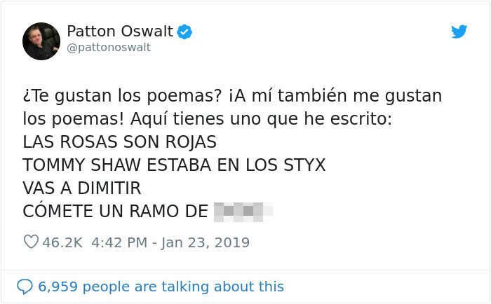 Patton Oswalt fue atacado por un trol en Twitter y al ver su perfil decide cambiar su vida por completo