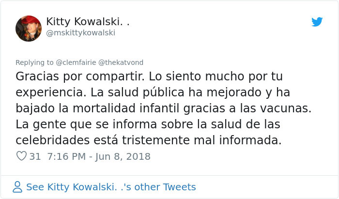 La chica, cuya vida fue destrozada por una vacuna, pone a los anti-vacunas en su sitio