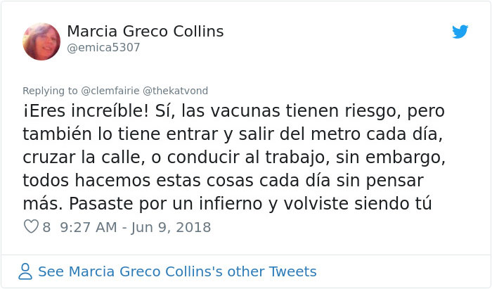 La chica, cuya vida fue destrozada por una vacuna, pone a los anti-vacunas en su sitio