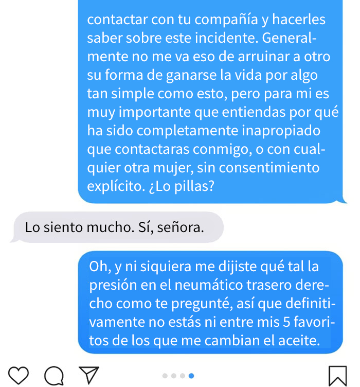 La gente aplaude la forma en que esta mujer calló a un empleado de Jiffy Lube que la estaba acosando