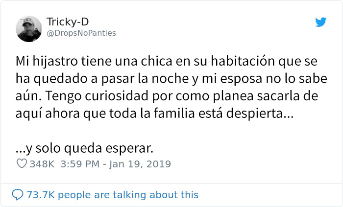 Este hombre descubre que su hijastro pasó la noche con una chica en casa, y está deseando ver cómo salen de ahí por la mañana