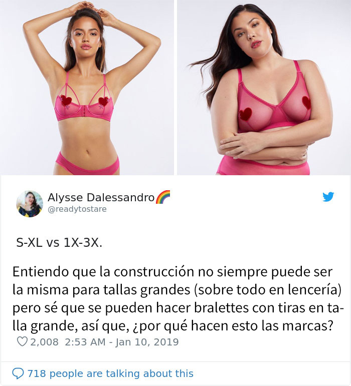 Se dan cuenta de que la nueva lencería de Rihanna es distinta para mujeres delgadas y de talla grande, y las comparan