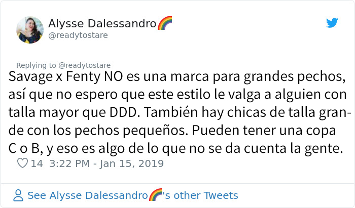 Se dan cuenta de que la nueva lencería de Rihanna es distinta para mujeres delgadas y de talla grande, y las comparan