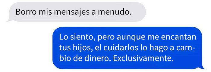 Esta madre no quiso pagar a la niñera porque "consiguió helado gratis y un día de diversión", así que ella le enseña sus mensajes "borrados"