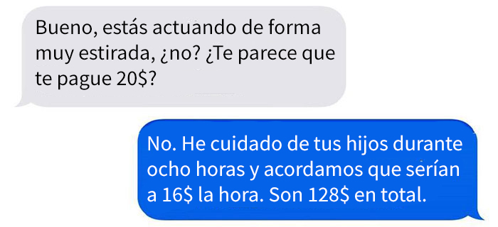 Esta madre no quiso pagar a la niñera porque "consiguió helado gratis y un día de diversión", así que ella le enseña sus mensajes "borrados"