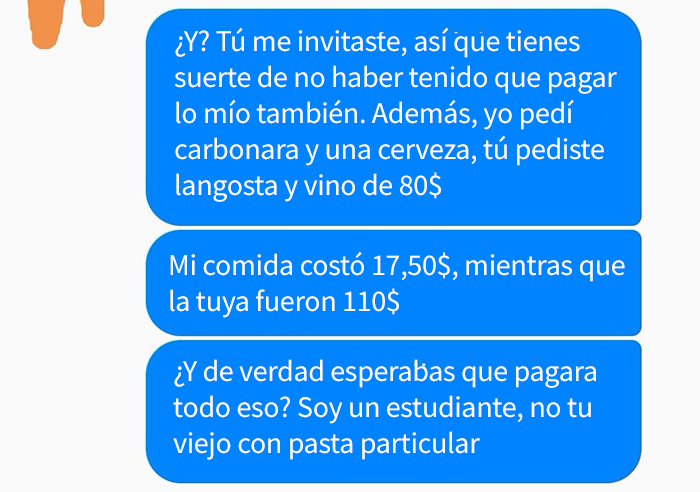 Este hombre se niega a pagar los 110$ de la comida de su cita, así que ella muestra cómo es de verdad
