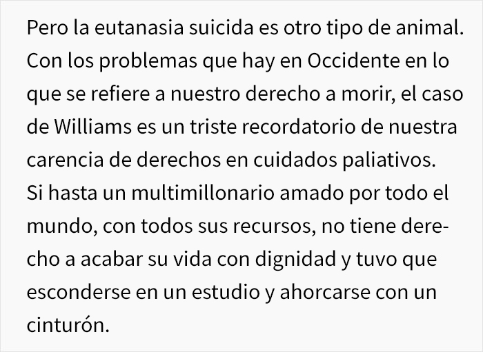 "Robin Williams no se suicidó": Esta persona quiere que se deje de usar el caso del actor para concienciar sobre los suicidios