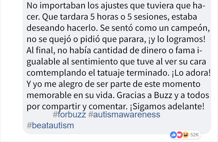 Este hombre autista al fin consiguió el tatuaje de sus sueños después de que se negaran a tatuarle en varias tiendas